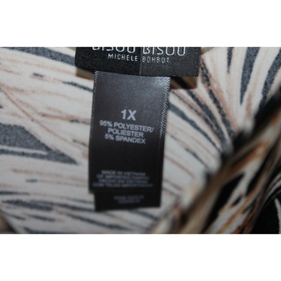 Bisou Bisou Dress Feather Design One Shoulder fit Size1X Belt by Michele Bohbot - Picture 3 of 6